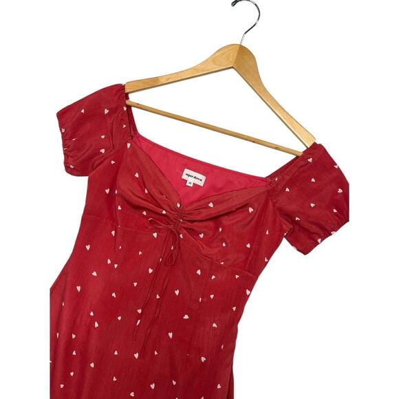 Super Down Revolve Dress Womens XS Red Heart Ruched Tie Mini Valentines Day Sexy - Picture 6 of 14